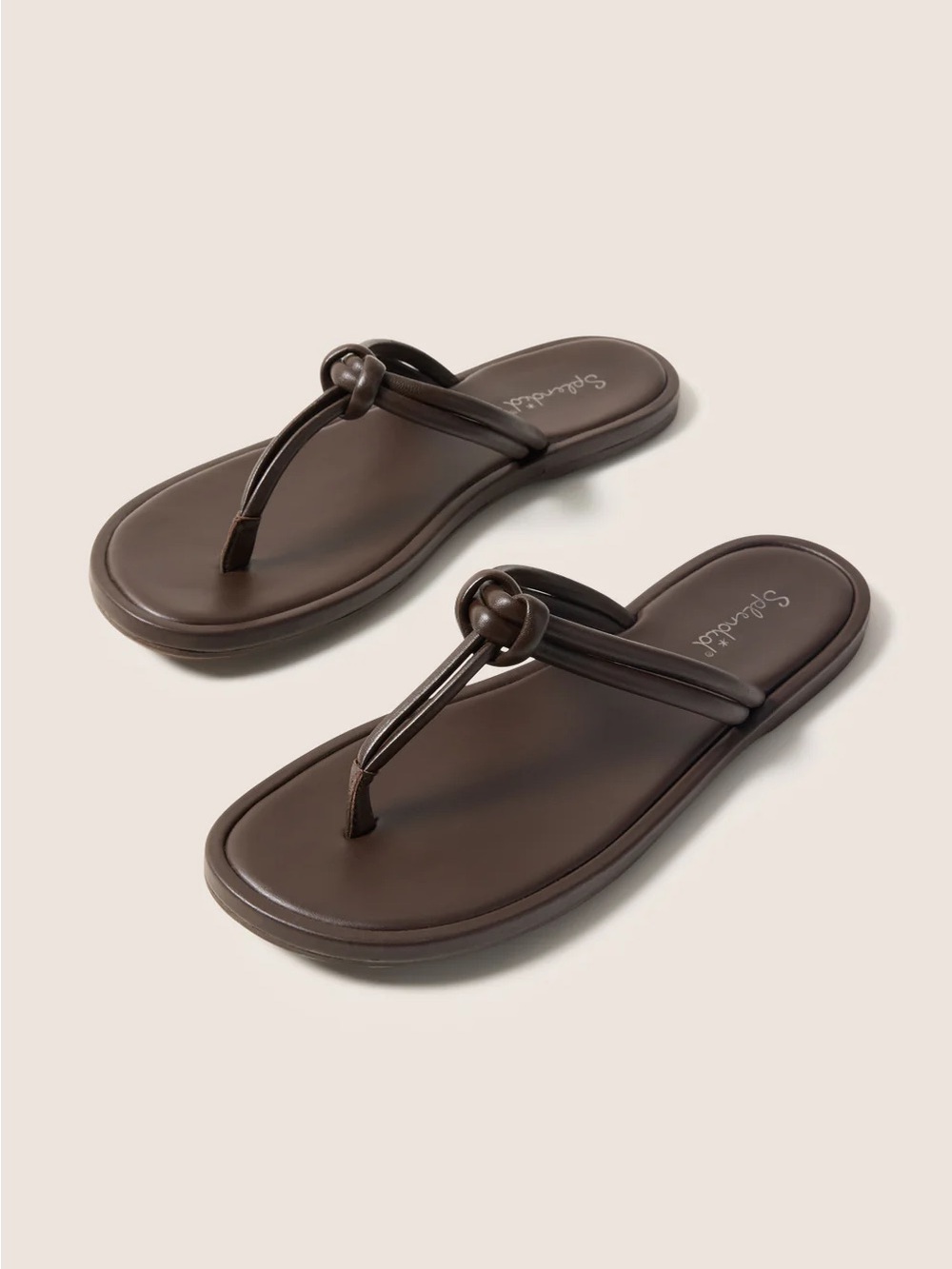 Splendid Brown Knotted Toe-Post Sandals